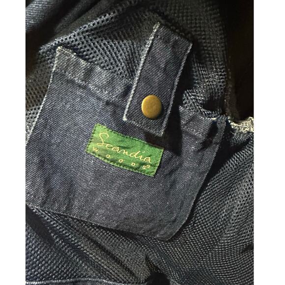 VTG Scandia Woods Denim Chore Jacket w/ Suede Trim Elbow Patches Large Button Up - Picture 6 of 10